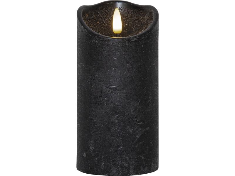 Star Trading LED-Kerze Flamme Rustic, Ø 7.5 x 15 cm, Schwarz