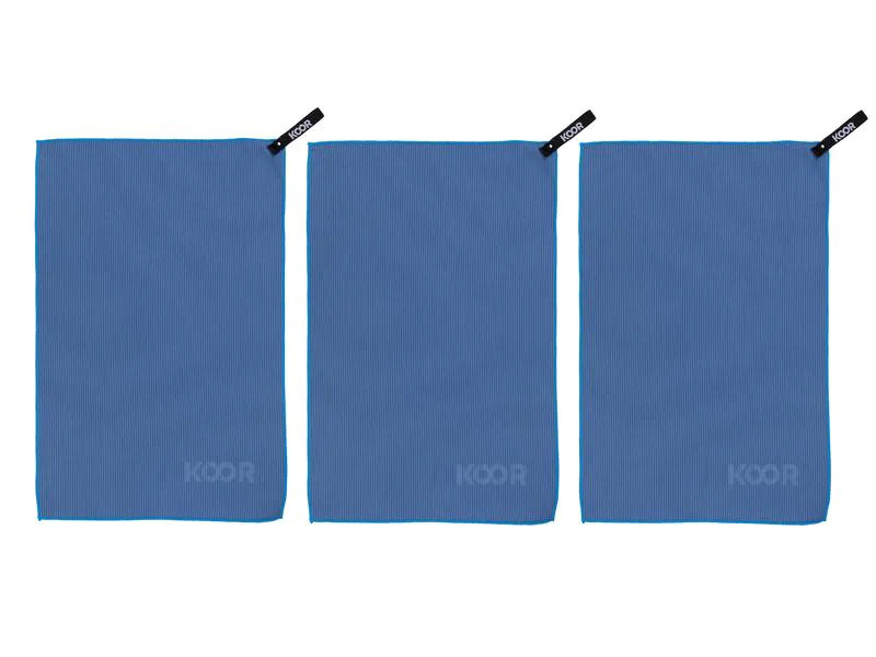 KOOR Handtuch Silva Onda Blu 3er-Pack S 35 x 55 cm