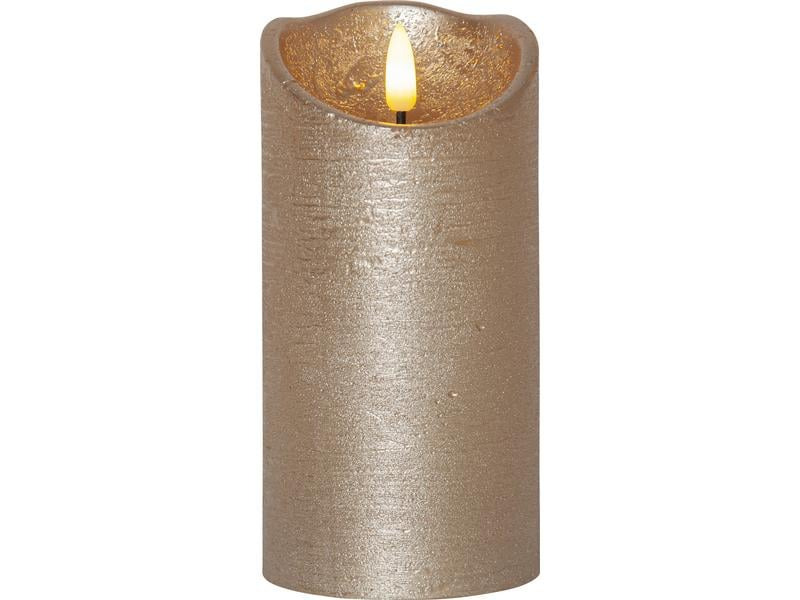 Star Trading LED-Kerze Flamme Rustic, Ø 7.5 x 15 cm, Gold
