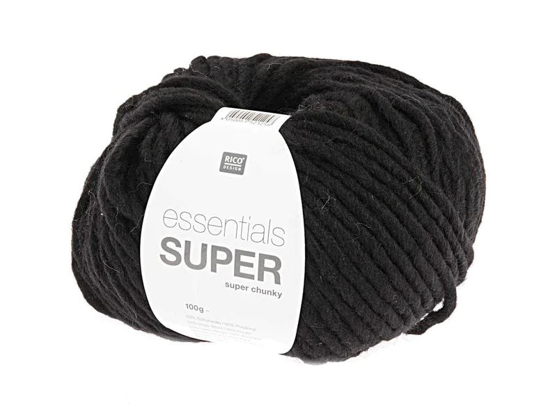 Rico Design Wolle Essentials Super Super Chunky 100 g Schwarz