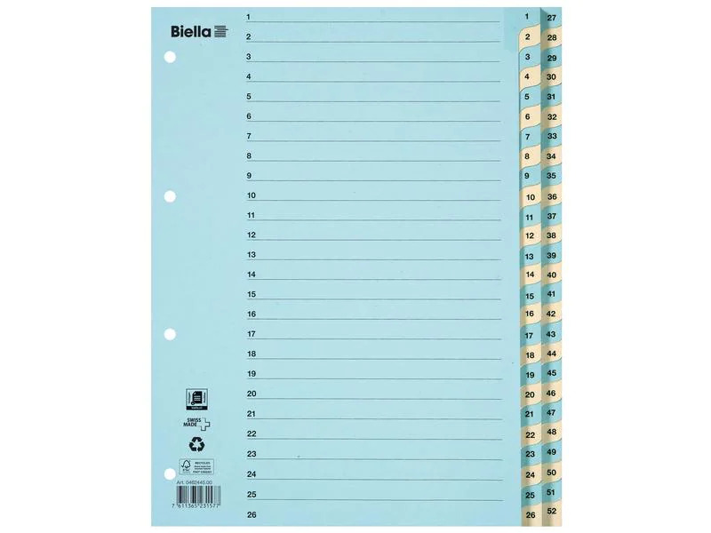 Biella Register A4 1 - 52 Karton