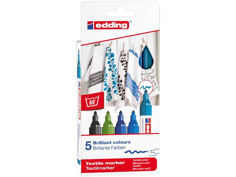 edding Textilmarker 4500 Cool, 5 Stück