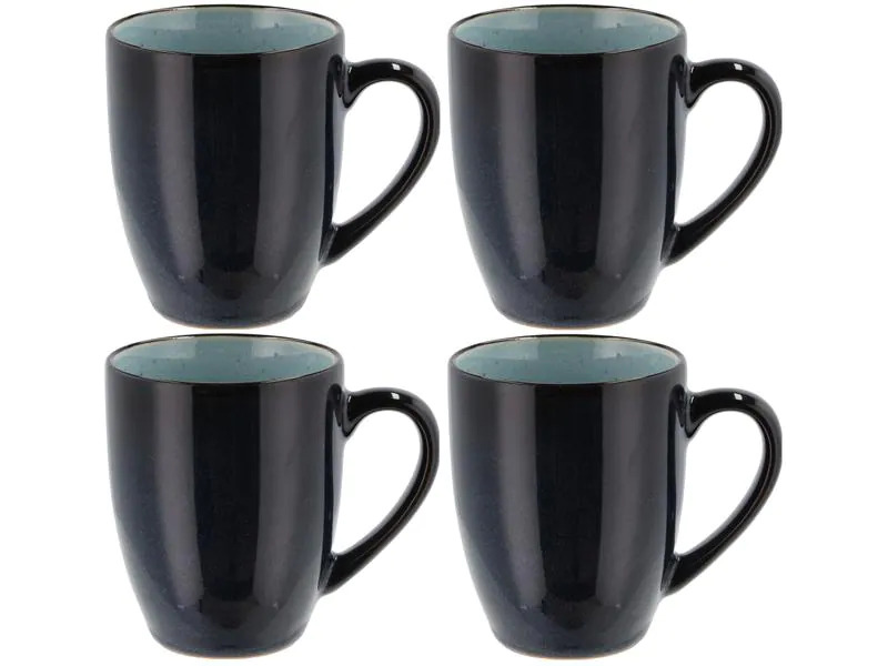 Bitz Kaffeetasse 300 ml, 4 Stück, Dunkelblau/Hellblau