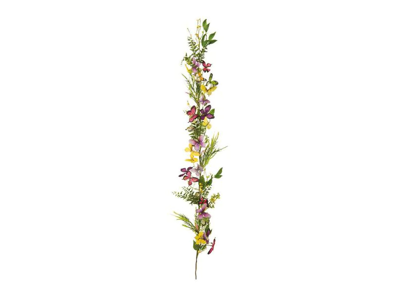 Dekomat AG Kunstpflanze Girlande mit Schmetterlingen und Blüten 160 cm