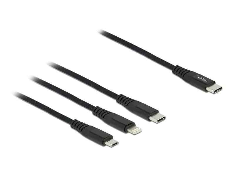 Delock USB-Ladekabel USB C - Lightning/Micro-USB B/USB C 1 m