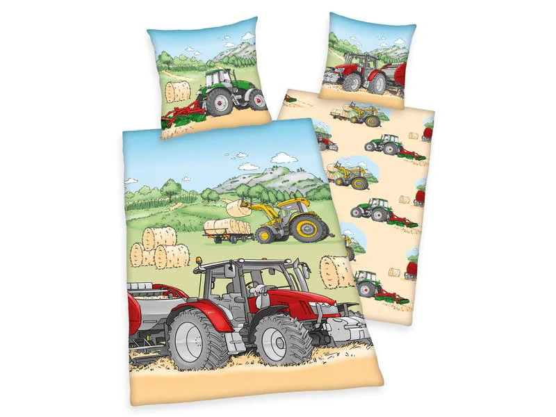 Herding Kinder Bettwäschegarnitur Traktor 160 x 210 cm