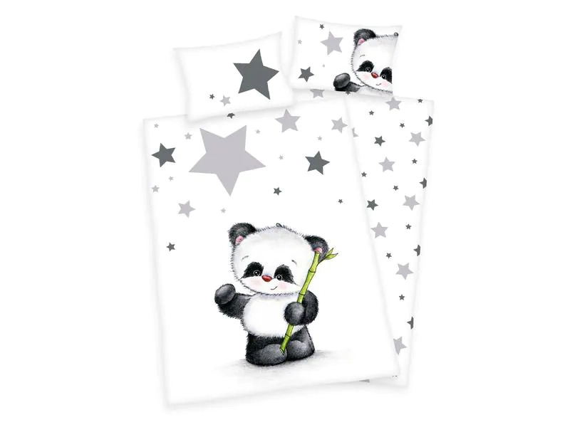 Herding Kinderbettwäsche Panda 100 x 135 cm + 40 x 60 cm