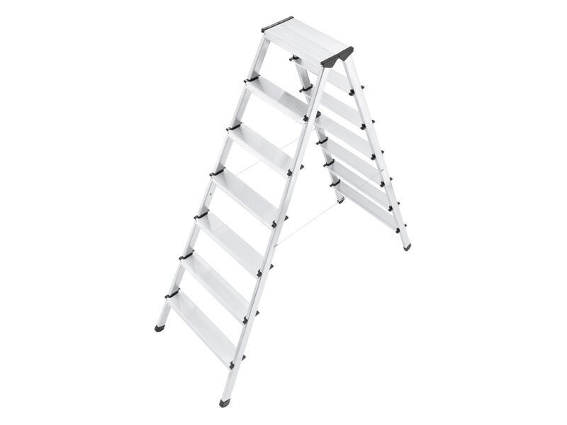 Hailo Doppelstufenleiter D60, Alu 7 Stufen