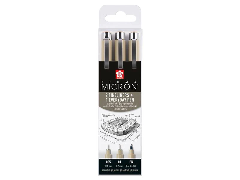 Sakura Fineliner Pigma Micron Urban 3-teilig