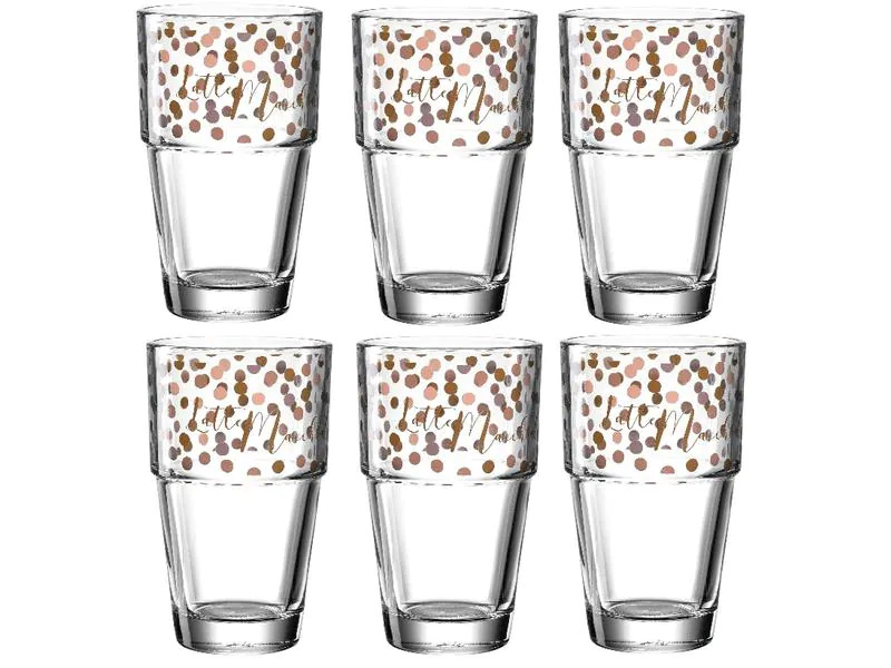 Leonardo Latte Macchiato-Glas Solo mit Punkten 410 ml, 6 Stück