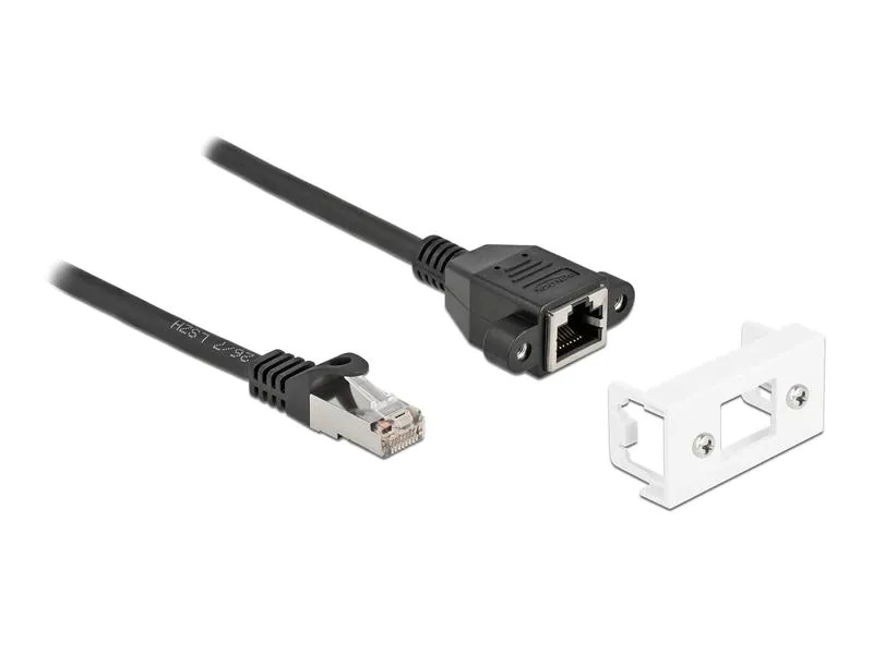Delock Patchkabel für Easy 45 Modul Cat 6A, S/FTP, 2 m, Schwarz