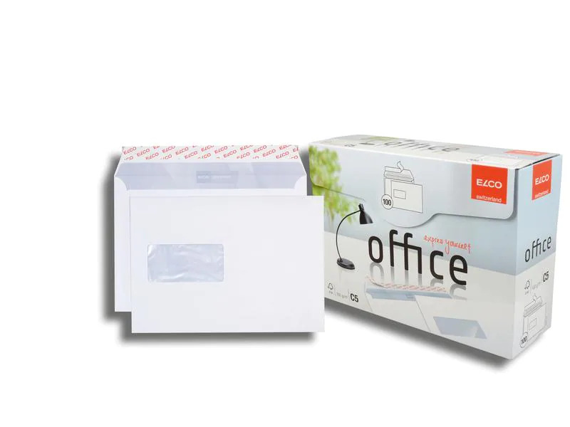 ELCO Couvert Office Box C5 mit Fenster links, 100 Stück