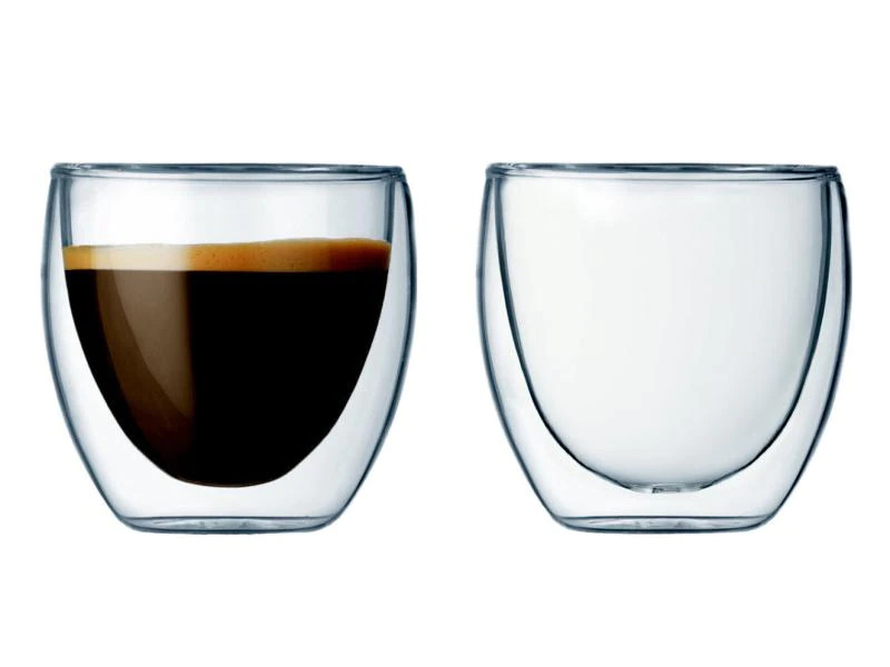 Bodum Thermobecher Pavina 80 ml, 2 Stück, Transparent