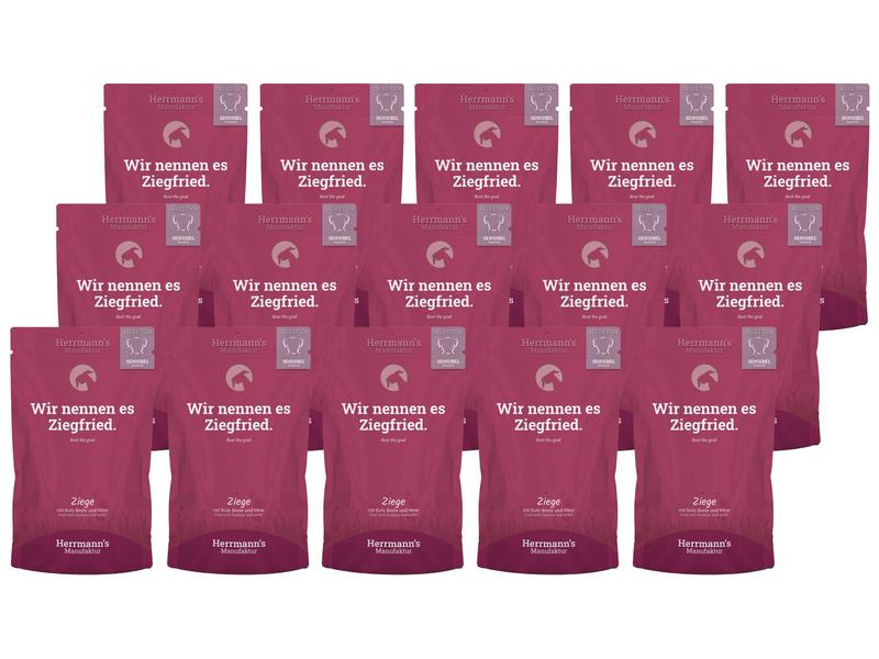 Herrmann's Nassfutter Sensibel Ziege mit rote Beete und Hirse,15x150g