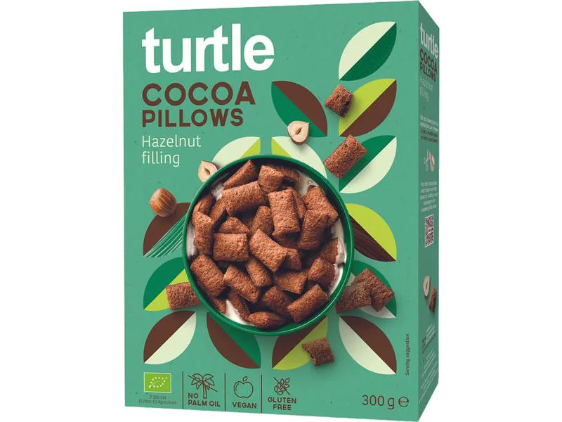 turtle Cerealien Bio Cocoa pillows with hazelnut filling 300 g