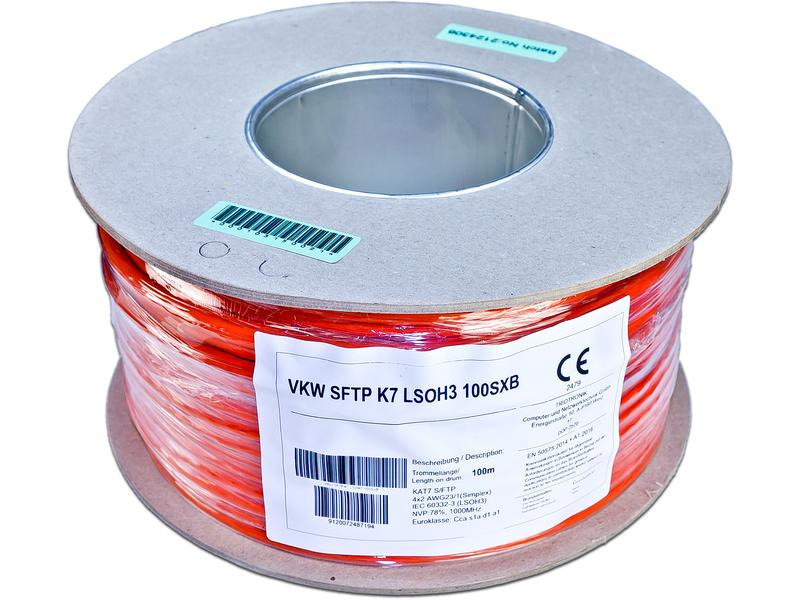 Wirewin Verlegekabel VKW SFTP K7 LSOH3 Cat 7, S/FTP, 100 m, Orange