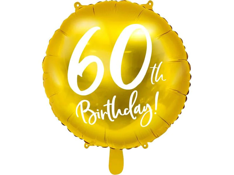 Partydeco Folienballon 60th Birthday Gold/Weiss