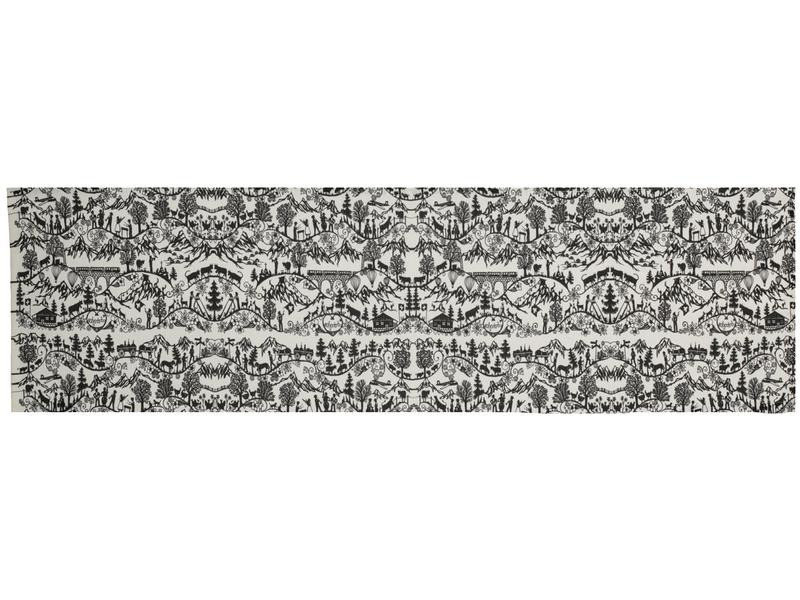 Hubatka Tischläufer Swissness 35 cm x 1.35 m, Schwarz/Weiss