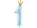 Partydeco Folienballon Number 1 Blau/Gold