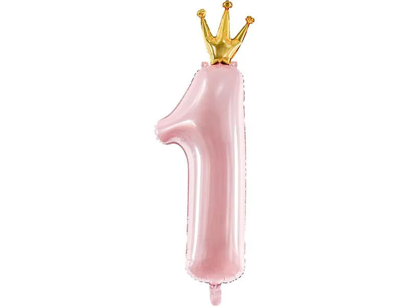 Partydeco Folienballon Number 1 Gold/Rosa