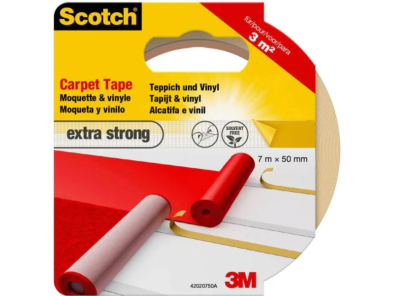 3M Scotch Teppich-Klebeband, extra strong 50 mm x 7 m, Weiss