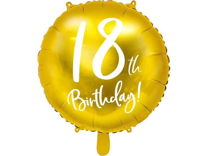 Partydeco Folienballon 18th Birthday Gold/Weiss