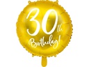 Partydeco Folienballon 30th Birthday Gold/Weiss