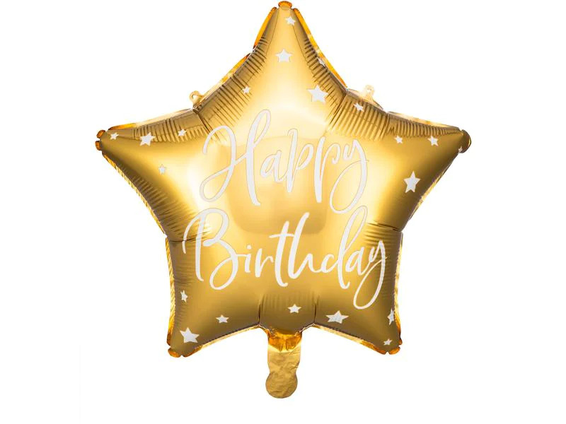 Partydeco Folienballon Happy Birthday Gold