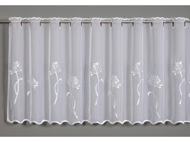 Gardinia Tagvorhang mit Schlaufe Pusteblume 140 cm x 48 cm, Weiss