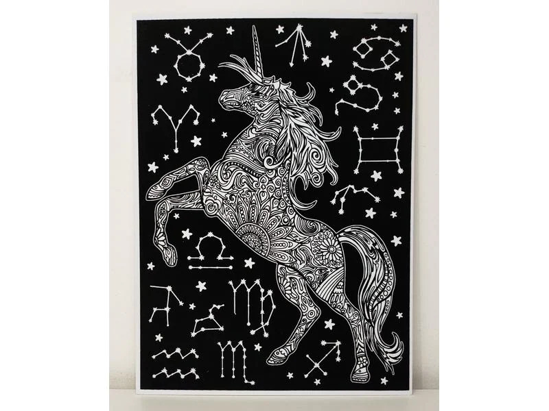 Tataruga Malset Samtbild Einhorn A3