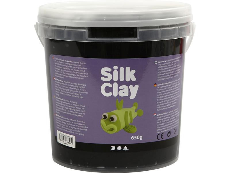 Creativ Company Modelliermasse Silk Clay 650 g,Schwarz