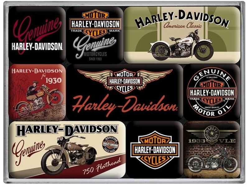 Nostalgic Art Magnet-Set Harley Davidson 1 Stück, Mehrfarbig