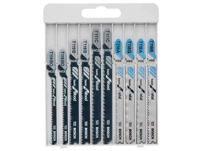 Bosch Professional Stichsägeblätter-Set Basic for Metal &amp; Wood, 10-teilig