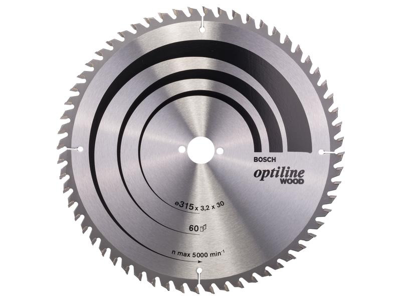 Bosch Professional Kreissägeblatt Optiline Wood, 315 x 30 x 3.2 mm, Z 60
