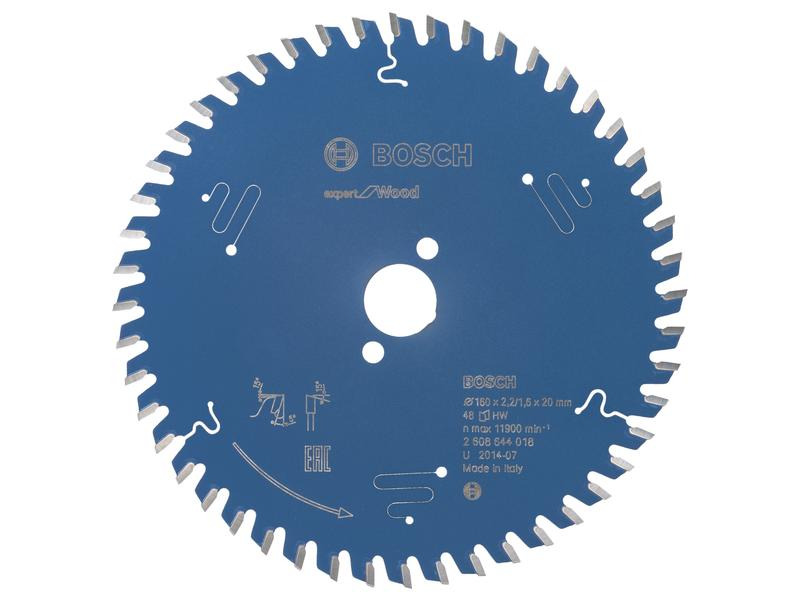 Bosch Professional Kreissägeblatt Expert for Wood, 160 x 20 x 2.2 mm, Z 48