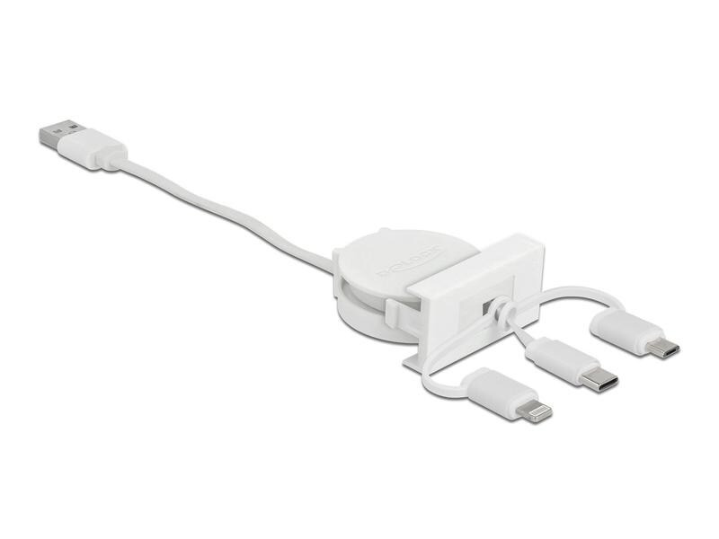 Delock Easy 45 Modul USB A - Lightning/Micro-USB B/USB C 0.5 m