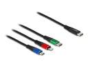 Delock USB-Ladekabel USB C - Lightning/Micro-USB B/USB C 0.3 m