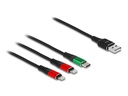 Delock USB-Ladekabel USB A - Lightning/USB C 1 m