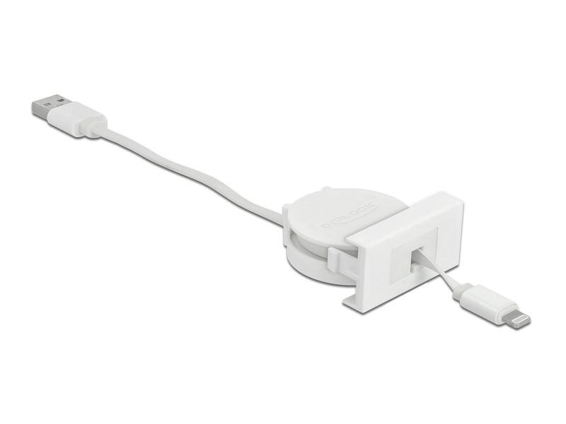 Delock Easy 45 Modul USB 2.0 Ausrollkabel USB A - Lightning 0.5 m