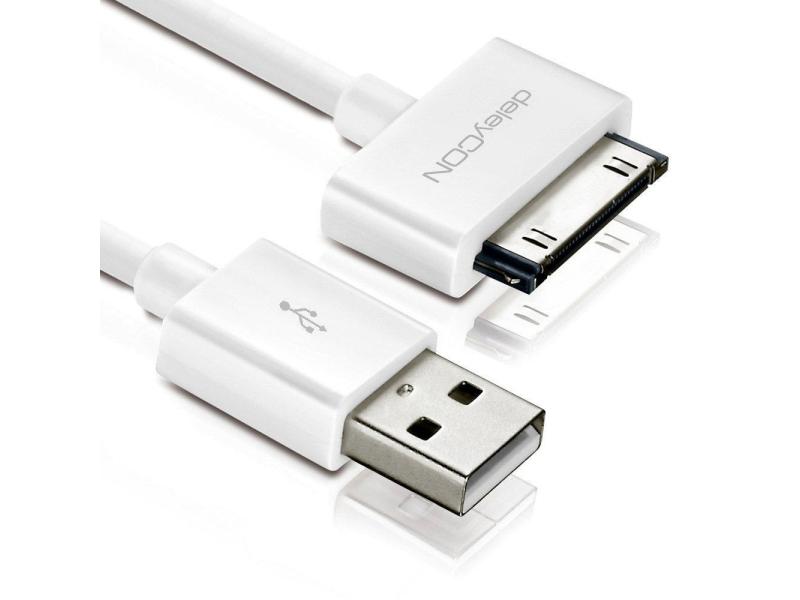 deleyCON USB 2.0-Kabel  USB A - Apple Dock 30-Pin 2 m