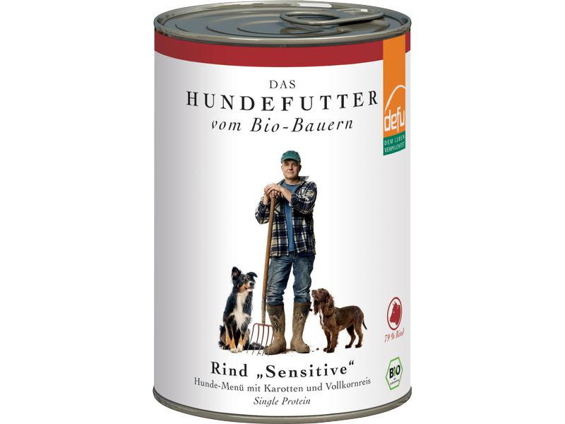 defu Nassfutter Menü Sensitiv Bio Rind, 410 g