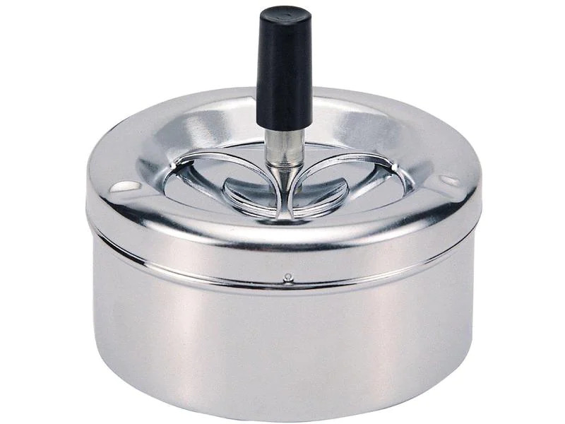 Dameco Aschenbecher mit Schleuderdeckel, Silber