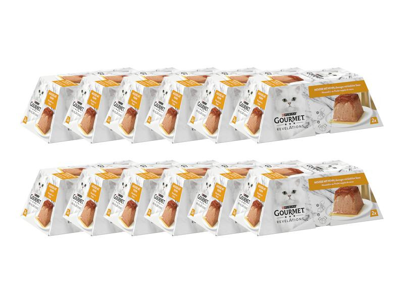 Purina Nassfutter Gourmet Revelations Mousse mit Huhn, 12 x (2x57g)