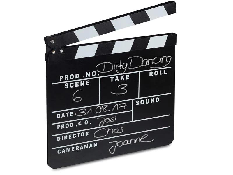 relaxdays Partyaccessoire Filmklappe 26 x 30 cm, Schwarz