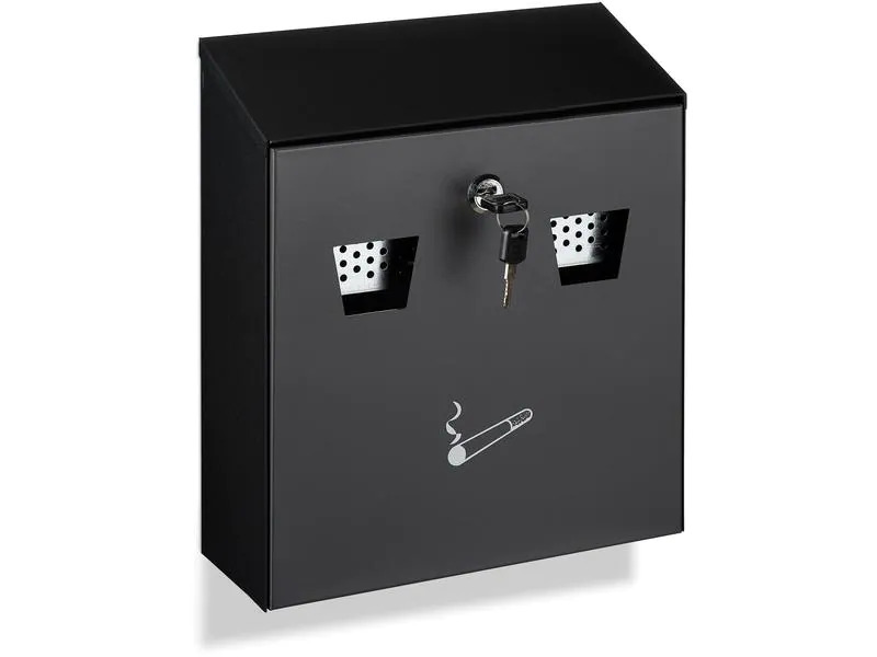relaxdays Wandascher für aussen Schwarz/Silber