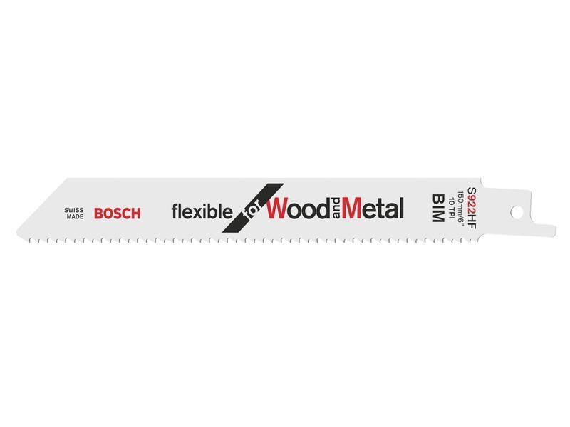 Bosch Professional Säbelsägeblatt S 922 HF Flexible Wood and Metal, 100 Stück