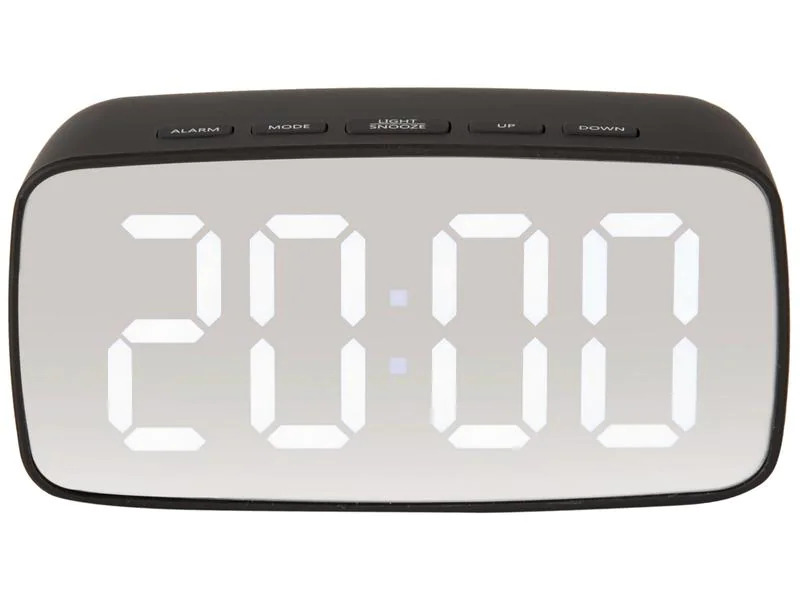 KARLSSON Digitalwecker Mirror oval Schwarz