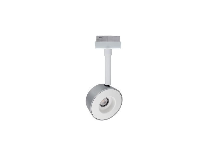 Paulmann LED Schienenspot URail Pellet, 4 W, 2700 K, Weiss/ Chrom