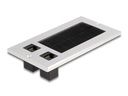 Delock Einbaurahmen mit Bürste und 2 x RJ45 Keystone Modul Cat.6