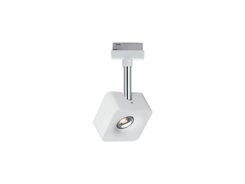 Paulmann LED Schienenspot URail Cube, 8 W, 2700 K, Weiss/ Chrom